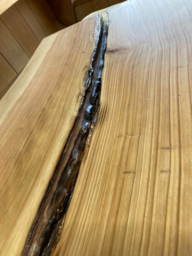 熊本産 杉 銘木ローテーブル 189×W81MAX×板厚4.5cm 高さ34cm