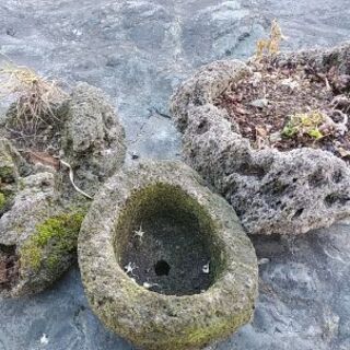 溶岩の盆栽鉢　