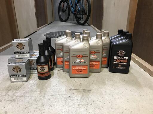 ハーレー純正  オイルフィルター 63731-99A x 6 と化学合成100％オイル SYN3など ハーレー純正 オイルフィルター 63731-99A x 6 と化学合成100％オイル