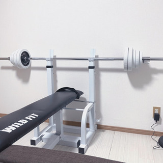 【折りたたみ式ベンチ&バーベル60kg】筋トレ器具セット