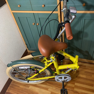 バーゲンで 折りたたみ自転車 引き取り限定 黄色 20インチ 未使用品 自転車本体