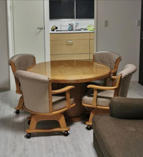 高級円形テーブル 椅子セット