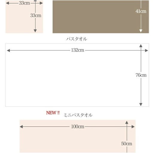 マイクロコットン　ミニバスタオル2枚　ハンドタオル2枚