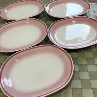 【ネット決済】ピンクの和皿X5枚