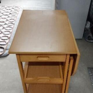 【中古品】木製サイドテーブル ナチュラル