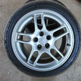 33GT-R 純正ホイール 2本 タイヤ死んだやつ着けてます