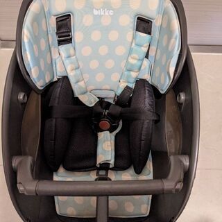 自転車ビッケ用フロントチャイルドシート グレー 背もたれ付き　前用！！ BRIDGESTONE フロントチャイルドシートクッション（ポーラー用