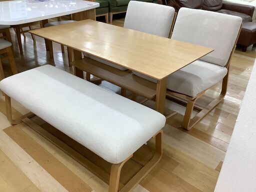 無印良品　ベンチダイニング４点セット【トレファク岸和田店】