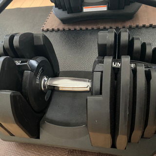 可変式ダンベル40kg×2、ベンチ、マット