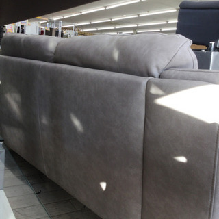 1/4 【超✨美品✨】 福岡 東区 12万円購入 モダンstyle 2P ソファ ソファー 2人掛け 椅子 スタイリッシュ デザイン グレー 灰色 ソフトレザー クール オシャレ