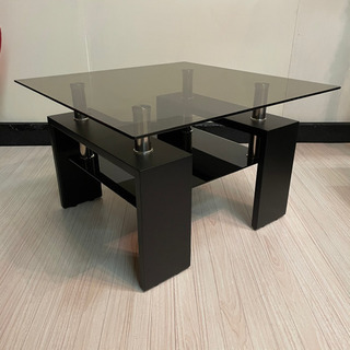 サイドテーブルB  ガラステーブル　コーヒーテーブル　ブランド不明の画像