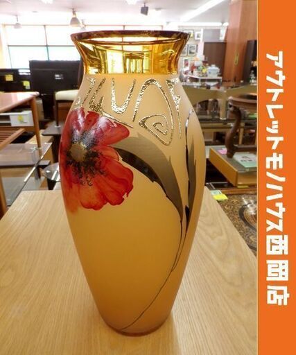 チェコ ガラス工芸 フラワーベース ボヘミアガラス カメニツキー