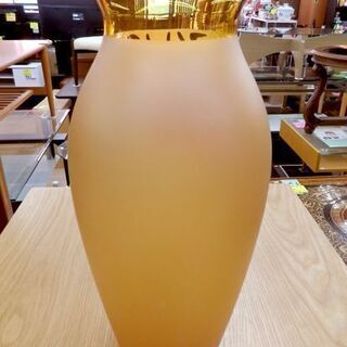 お値下げ！チェコ ガラス工芸 フラワーベース ボヘミアガラス カメニツキー シェノフ クリスタル 金彩 花瓶 花活 花生