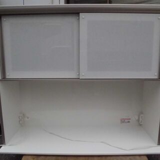 JM9572)食器棚 幅:約120cm 高さ:約196cm 奥行:約46cm 綾野製作所 パールホワイト 中古品【取りに来られる方限定】