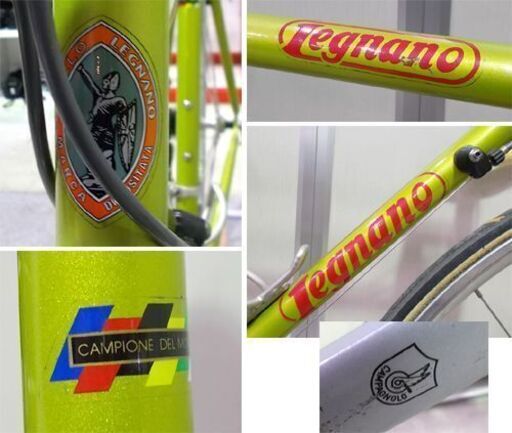 希少! LEGNANO 535mm 2×8 700×23 黄緑 クロモリ CAMPIONE DEL MONDO