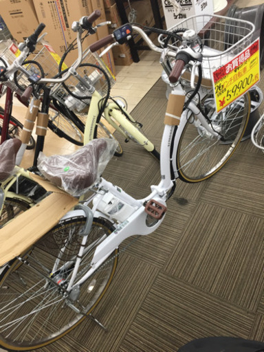 1/5 【可愛いホワイト❤️】 福岡 東区 21TECHNOLOGY 電動アシスト 自転車 ママチャリ 26インチ ホワイト 白 3段変速 未使用品