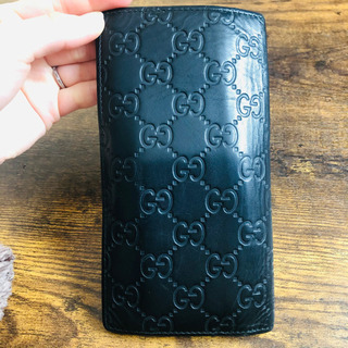 GUCCI 長財布 レザー シマ グッチ 早い者勝ち！