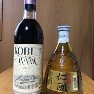 神戸ワイン1993年と、琉球泡盛仁風