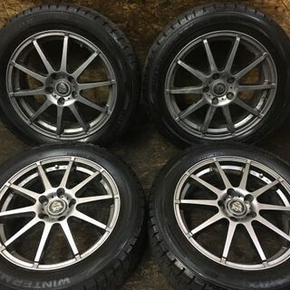 【DUNLOP WINTER MAXX WM02 215/55R17】スタッドレス【社外 17インチ 7J5HPCD114.3+53】オデッセイ ヴェゼル等　(VTK295) クレジットカード QR決済可能