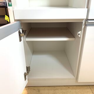 松田家具 キッチンボード サイレントレール使用 食器棚 レンジ台 レンジボード キッチン収納 キッチン家具 インテリア 国産 日本製 ホワイト 引き出し　買取帝国朝霞店