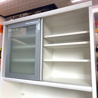 松田家具 キッチンボード サイレントレール使用 食器棚 レンジ台 レンジボード キッチン収納 キッチン家具 インテリア 国産 日本製 ホワイト 引き出し　買取帝国朝霞店