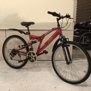 前後サスペンション付き】MTB レッド