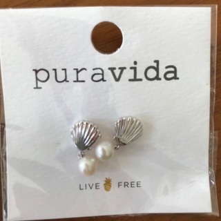 ●新品未使用●Pura vida パール付きシェルピアス