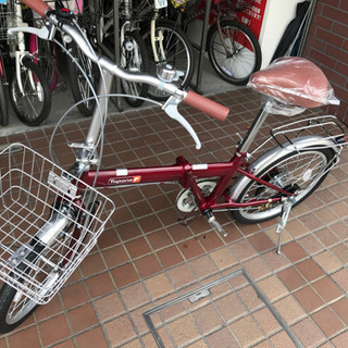 ★早い者勝ち★　20インチ　外装6段変速　かご付き折り畳み自転車...