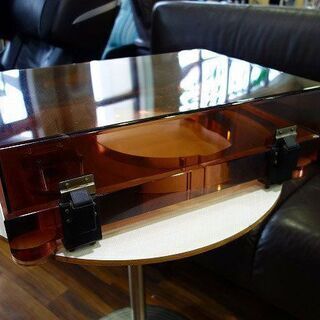 【苫小牧バナナ】希少！ レコードプレーヤー ターンテーブル用 アクリルキャビネット インシュレーター付き 中古♪ 苫小牧バナナ】希少！ レコードプレーヤー ターンテーブル用 アクリル