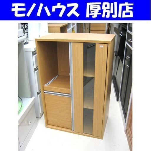 レンジボード 60 40 90cm 木目調 ナチュラル キッチンボード 食器棚 キッチン 収納 ウッド調 レンジ台 札幌 厚別店 モノハウス厚別店 厚別の収納家具 食器棚 キッチン収納 の中古あげます 譲ります ジモティーで不用品の処分