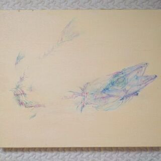 絵画 油絵 F8号 さかな 透明標本 キャンバス 魚