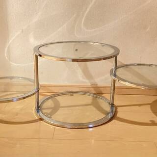 【ネット決済】【値下げ】サイドテーブル ガラス製 丸型