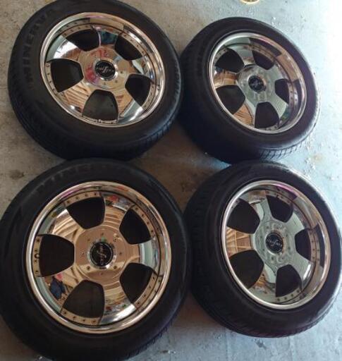 前後ｵﾌｾｯﾄ違い10 15系ｱﾙﾌｧｰﾄﾞ ﾌｧﾌﾞﾚｽ18 ﾒｯｷﾎｲｰﾙ 235 50zr18夏ﾀｲﾔ4本 友幸 元町の車 のパーツの中古あげます 譲ります ジモティーで不用品の処分