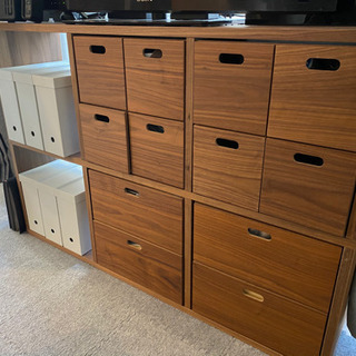 無印良品 スタッキングシェルフセット・3段×2列・ウォールナット材