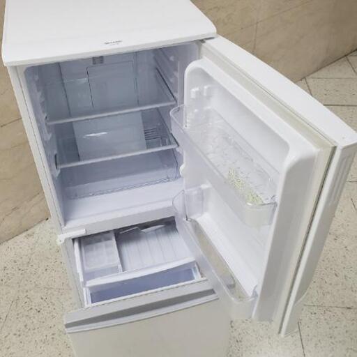 ■配送・設置可■2016年製 SHARP シャープ 137L ノンフロン冷凍冷蔵庫 つけかえどっちもドア SJ-14E4-KW