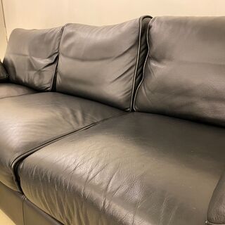 クラスティーナ ULTIMA ウルティマ カウチソファ ソファ 本革 黒 中古品