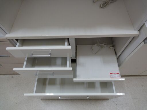NITORI/ニトリ レンジボード 食器棚 ハイタイプ ホワイトユーズド