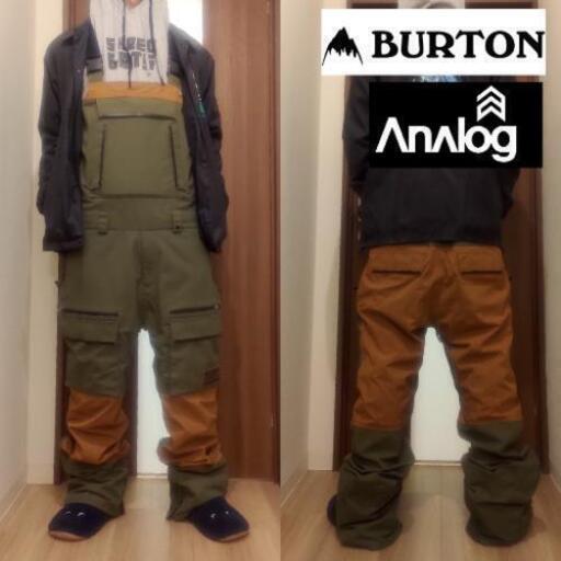 14 アナログ(BURTON)ANALOGビブパンツ　スノーボード　ウエアーS