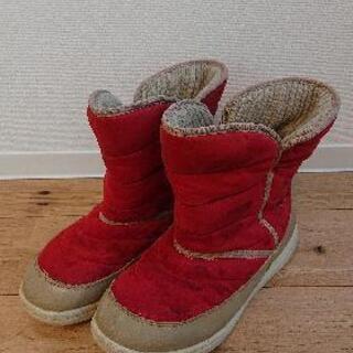 瞬足 スノーブーツ 23.0cm 赤色 キッズ子供用靴