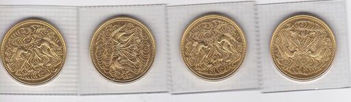 天皇陛下御在位60年　10万円金貨　１～４枚　純金　 昭和61年　ブリスターパック 未使用
