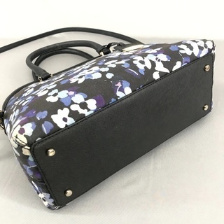 ケイトスペード ネイビーデニム×レザー2wayショルダーバッグ フラワー