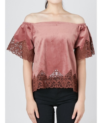 新品未使用mercuryduoベロアカットワークオフショルダーブラウスピンク みんみんねむねむ 唐橋前のブラウスの中古 古着あげます 譲ります ジモティーで不用品の処分