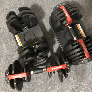 ノーブランド 24kg可変式ダンベル2個セット ワンタッチダイヤル式