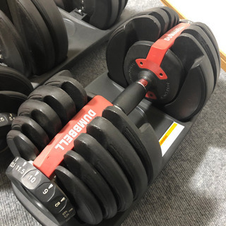 ノーブランド 24kg可変式ダンベル2個セット ワンタッチダイヤル式
