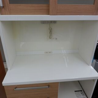 レンジボード 幅90cm×高さ195cm×奥行55cm キッチンボード ホワイト 