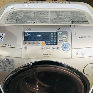 【リサイクルショップどりーむ荒田店】　6397　ドラム式洗濯機　日立　2009　洗濯乾燥機　洗/9kg　乾/7kg　右下のカバー外れ有り　【3カ月の保証付き】 リサイクルショップどりーむ荒田店】 6397 ドラム式洗濯機 日立 2009