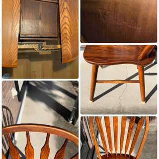 お値下げ』中古『shin-Lee/シンリー』の伸長式ダイニングテーブルと椅子2脚