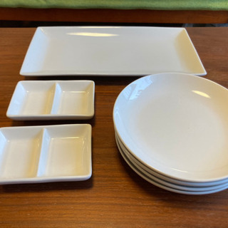 白皿セット(丸、長方形、薬味入れ)