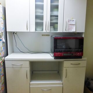 【ネット決済】食器棚　中古　大型　白系