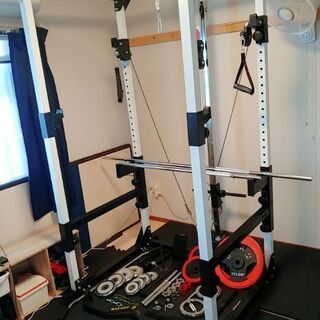 パワーラック ケーブルクロスオーバー付きダンベル ベンチセット